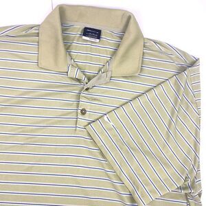 Nike Golf Dri Fit Mens Size 2XL Green Short Sleeve Polo Shirt Striped‎